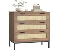 Skokliz Commode Blanche à 3 tiroirs, Meuble Rangement, Commode Chambre, Armoire à tiroirs 80 x 35 x 74 cm, Armoire de Rangement pour Chambre à Coucher, Salon