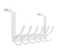 SKOLOO Crochet de porte à suspendre, crochet de porte en métal sans perçage, porte-manteau pour porte, porte-serviettes, blanc