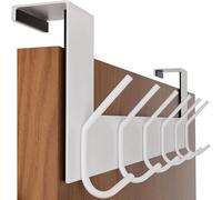 SKOLOO Crochet de Porte en Acier Inoxydable pour Suspendre Manteaux, Peignoirs, vêtements, Chapeaux, Acier Inoxydable, Blanc, 1