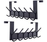 SKOLOO Crochet de porte en acier inoxydable pour suspendre vêtements, serviettes, peignoirs, sacs à main, crochets de porte pour salle de bain, chambre à coucher, noir