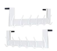 SKOLOO Crochet de Porte pour Porte et Porte-Serviettes en Acier Inoxydable pour Salle de Bain, Porte-Manteaux, Robes, Chapeaux, Acier Inoxydable, Blanc, Lot de 2