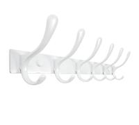 SKOLOO Porte-manteau mural robuste - 6 crochets en acier inoxydable robuste pour suspendre vêtements, veste, chapeau, blanc