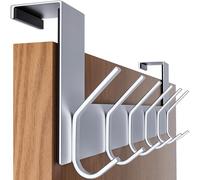 SKOLOO Portemanteau en acier inoxydable, installable sur la tranche supérieure d'une porte de salle de bain, de chambre, nickel brossé