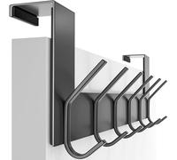 SKOLOO Portemanteau en acier inoxydable, installable sur la tranche supérieure d'une porte de salle de bain, de chambre, noir