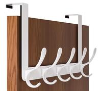 SKOLOO sur le porte-crochet, 5 crochets de cintre pour les serviettes de linge Manteau de porte-linge, sur le porte-manteau de porte (blanc)