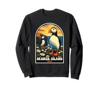 Skomer Island Puffins Vintage Pays de Galles Sweatshirt