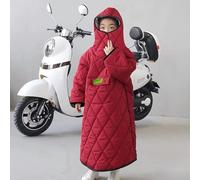 SKORDO Couverture Chaude Portable Coupe-Vent épaisse pour Enfants d'hiver pour Scooter de mobilité et Fauteuil Roulant, vélo de Moto, Cape de Scooter à Capuche Manteau de Pluie imperméable Couvert