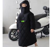 SKORDO Couverture Chaude Portable Coupe-Vent épaisse pour Enfants d'hiver pour Scooter de mobilité et Fauteuil Roulant, vélo de Moto, Cape de Scooter à Capuche Manteau de Pluie imperméable Couvert