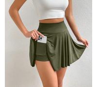 Skort 2-en-1 Avec Pochette Latérale Et Large Bande De Taille L,M,S,XL,XS,XXLUnicoloreTissu tricoté