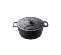 SKOTTSBERG Cocotte professionnelle en fonte avec boutons Ø 28 cm 7 litres - Bord haut avec poignées pour rôtir croustillant et cuisson optimale - Pour gaz, électrique, céramique ou induction