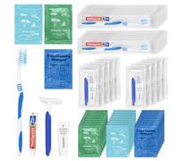 skourvut Kits d'hygiène en vrac Fournitures pour sans-abri en vrac pour les refuges pour sans-abri, les voyages, la charité, l'hôtel Comprend des rasoirs avec crème à raser, gel douche, shampooing et