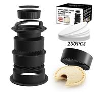 Skoye Presse Hamburger 4 en 1 + 200 feuilles de papier anti-adhésif - Outil multifonction pour créer des hamburgers parfaits à la maison, moules et presse de qualité pour cuisine maison, barbecue et