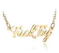 SKQIR Collier avec pendentif en forme de lettre coquine pour femme et homme - Plaqué or - Cadeau de Saint-Valentin - Cadeau idéal pour meilleure amie, épouse, amoureuse