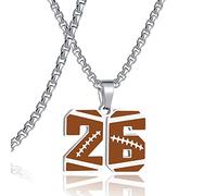 SKQIR Collier avec pendentif numéro de football en acier inoxydable noir pour homme - Cadeau de Noël et de Nouvel An pour homme, Acier inoxydable, Pas de gemme