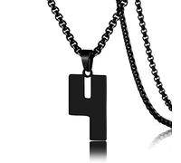 SKQIR Collier en acier inoxydable avec pendentif en forme de numéro de maillot de baseball noir pour garçons, athlètes, collier de sport en acier inoxydable, cadeau de Noël, Nouvel An pour homme