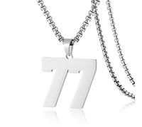 SKQIR Collier en acier inoxydable avec pendentif en forme de numéro de maillot de baseball noir pour garçons, athlètes, collier de sport en acier inoxydable, cadeau de Noël, Nouvel An pour homme
