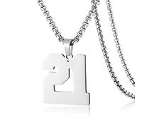 SKQIR Collier en acier inoxydable avec pendentif en forme de numéro de maillot de baseball noir pour garçons, athlètes, collier de sport en acier inoxydable, cadeau de Noël, Nouvel An pour homme