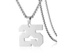 SKQIR Collier en acier inoxydable avec pendentif en forme de numéro de maillot de baseball noir pour garçons, athlètes, collier de sport en acier inoxydable, cadeau de Noël, Nouvel An pour homme