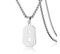 SKQIR Collier en acier inoxydable avec pendentif en forme de numéro de maillot de baseball noir pour garçons, athlètes, collier de sport en acier inoxydable, cadeau de Noël, Nouvel An pour homme