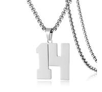 SKQIR Collier en acier inoxydable avec pendentif en forme de numéro de maillot de baseball noir pour garçons, athlètes, collier de sport en acier inoxydable, cadeau de Noël, Nouvel An pour homme