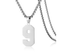 SKQIR Collier en acier inoxydable avec pendentif en forme de numéro de maillot de baseball noir pour garçons, athlètes, collier de sport en acier inoxydable, cadeau de Noël, Nouvel An pour homme