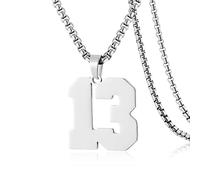 SKQIR Collier en acier inoxydable avec pendentif en forme de numéro de maillot de baseball noir pour garçons, athlètes, collier de sport en acier inoxydable, cadeau de Noël, Nouvel An pour homme