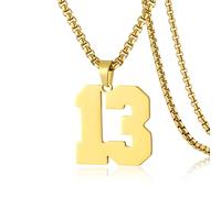 SKQIR Collier en acier inoxydable avec pendentif en forme de numéro de maillot de baseball noir pour garçons athlètes, Acier inoxydable, Pas de gemme