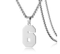 SKQIR Collier en acier inoxydable avec pendentif en forme de numéro de maillot de baseball noir pour garçons, athlètes, collier de sport en acier inoxydable, cadeau de Noël, Nouvel An pour homme