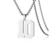 SKQIR Collier en acier inoxydable avec pendentif en forme de numéro de maillot de baseball noir pour garçons, athlètes, collier de sport en acier inoxydable, cadeau de Noël, Nouvel An pour homme