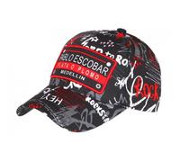-SKR-Casquette Plata o Plomo Pablo Escobar Rouge et Noire Medellin Baseball - Rouge Taille unique