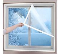 SKRAKHUO Kit d'isolation de fenêtre 80 x 125 cm - Film rétractable pour double vitrage et boudin de courant d'air / Facile à utiliser pour la maison, le bureau