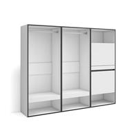 Skraut Home | Armoire Vestiaire Ouvert | Armoire de Rangement Ouverte | 180x145x35 cm | Chambre à Coucher, pièce | Meuble à Chaussures | Style Moderne | Blanc