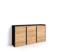 Skraut Home | Buffet Salon et Cuisine | 156x80x35 cm | Chêne et Noir