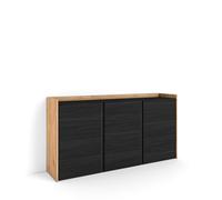 Skraut Home | Buffet Salon et Cuisine | 156x80x35 cm | Noir et chêne