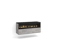 Skraut Home | Cheminée électrique LED | Effet Flamme | 102x45x35cm | 1 Ouverture, 1 Porte | Cheminée électrique | Suspendu, Mural | Style Moderne | Ciment