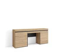 Skraut Home | Coiffeuse | Table Maquillage, Rangement | 177x75x35 cm | avec tiroir | Commode, Buffet | Style Moderne | Chêne