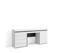 Skraut Home | Coiffeuse | Table Maquillage, Rangement | 177x75x35 cm | avec tiroir | Commode, Buffet | Style Moderne | Blanc