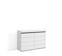 Skraut Home | Commode, Buffet, Armoire | Meuble de Rangement | 114x75x35 cm | Chambre à Coucher, pièce | Armoire à Tiroirs | Style Moderne | Blanc et Noir