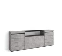 Skraut Home | Commode, Buffet, Armoire | Meuble de Rangement | 214x75x35 cm | Chambre à Coucher, pièce | Armoire à Tiroirs | Style Moderne | Ciment