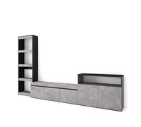 Skraut Home | Ensemble Meuble TV | Meuble Salon Complet | 310x186x35cm | pour Les TV jusqu'à 65" | Salon Complet | Style Moderne | Ciment