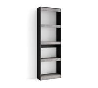 SKRAUT Home | Étagère Bibliothèque | Étagère de Rangement | 60x186x25cm | Salon Salle à Manger Bureau | Salon, Bureau | Style Moderne | Ciment