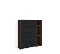 Skraut Home | Meuble à Chaussures | Meuble Rangement | 90x102x27 cm | 10 Paires de Chaussures | pour Entrée | Style Moderne | Chêne foncé et Noir