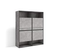 Skraut Home | Meuble à Chaussures | Meuble Rangement Chaussures | 120x145x35 cm | Chambre à Coucher, pièce | Armoire Chaussures | Style Moderne | Ciment
