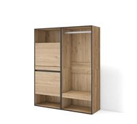 Skraut Home | Meuble à Chaussures | Meuble Rangement Chaussures | 120x145x35 cm | Chambre à Coucher, pièce | Vestiaire Ouvert | Style Moderne | Chêne