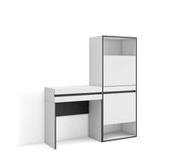 Skraut Home | Meuble à Chaussures | Meuble Rangement Chaussures | 130x145x35 cm | Chambre à Coucher, pièce | Coiffeuse | Style Moderne | Blanc