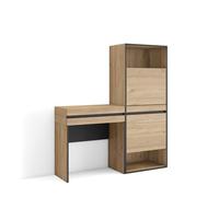 Skraut Home | Meuble à Chaussures | Meuble Rangement Chaussures | 130x145x35 cm | Chambre à Coucher, pièce | Coiffeuse | Style Moderne | Chêne