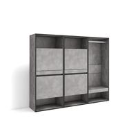 Skraut Home | Meuble à Chaussures | Meuble Rangement Chaussures | 180x145x35 cm | Chambre à Coucher, pièce | Vestiaire Ouvert | Style Moderne | Ciment