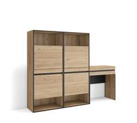 Skraut Home | Meuble à Chaussures | Meuble Rangement Chaussures | 190x145x35 cm | Chambre à Coucher, pièce | Coiffeuse | Style Moderne | Chêne