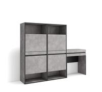 Skraut Home | Meuble à Chaussures | Meuble Rangement Chaussures | 190x145x35 cm | Chambre à Coucher, pièce | Coiffeuse | Style Moderne | Ciment