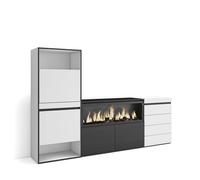 Skraut Home | Meuble à Chaussures | Meuble Rangement Chaussures | 224x145x35 cm | Chambre à Coucher, pièce | Cheminée électrique XXL | Commode, Buffet | Style Moderne | Blanc